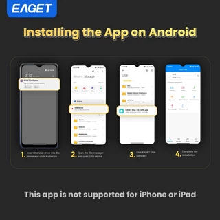 EAGET FU80 5Gbps แฟลชไดรฟ์โซลิดสเตตพร้อมการเข้ารหัสลายนิ้วมือ (128GB/256GB)