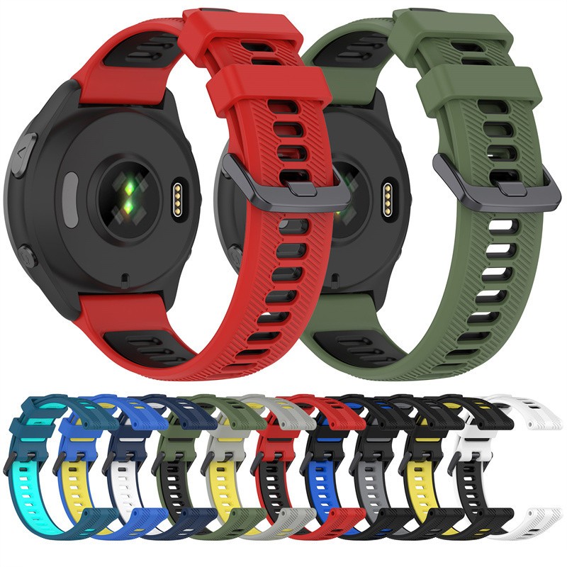 สําหรับ Garmin Forerunner  955 965 745 สายนาฬิกาซิลิโคนทูโทน