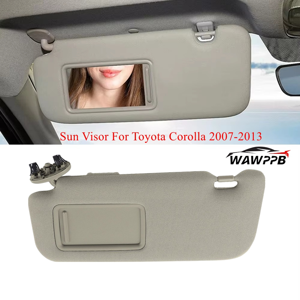 ซ้ายขวาผู้โดยสารด้านข้างภายในรถ Sun Visor พร้อมกระจก Sun Shade ม่านบังแดดสําหรับ Toyota Corolla 2007-2013