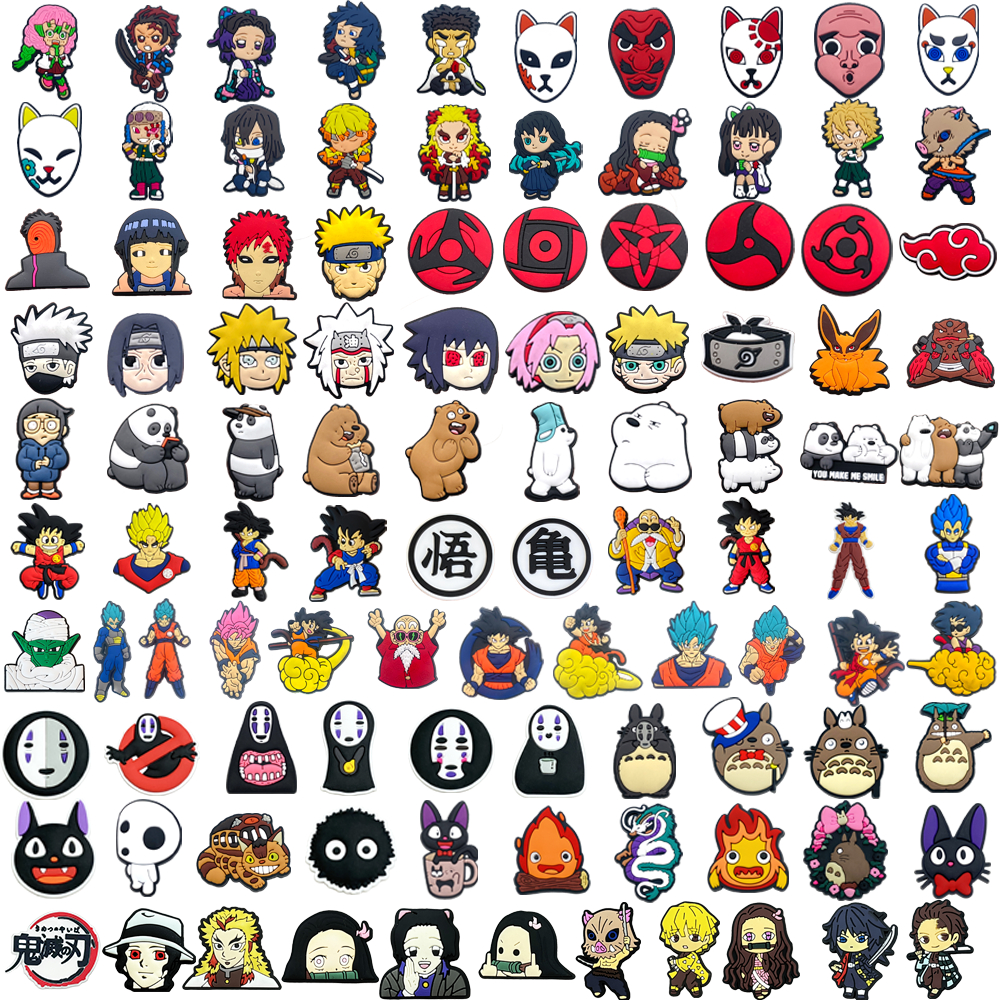 MEIDJ รองเท้าแตะหัวเข็มขัด สไตล์การ์ตูน พร้อม charms และปุ่มจาก PVC