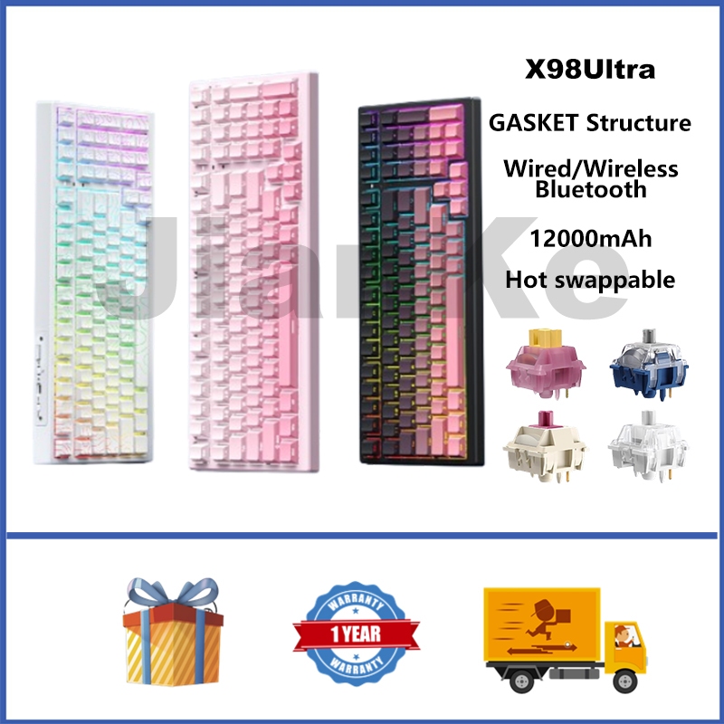 XINMENG X98Ultra คีย์บอร์ดไร้สาย 96% Hot swappable RGB GASKET 12000mAh คีย์บอร์ดเกมแบบกําหนดเอง