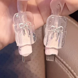 เคสป้องกันสายชาร์จผ้าไหมใหม่พร้อมตัวป้องกันสายเคเบิลตาข่ายเจาะสําหรับสายเคเบิลข้อมูล 1 ม