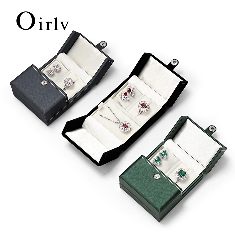 Oirlv กล่องเครื่องประดับ Organizer แหวนหรูหราสร้อยคอต่างหูกล่อง H164