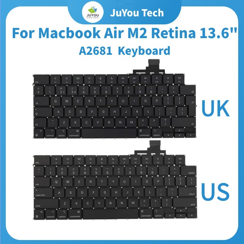 ใหม่ A2681 US UK แป้นพิมพ์สําหรับ MacBook Air M2 Retina 13.6" A2681 2022 ปีคีย์บอร์ด