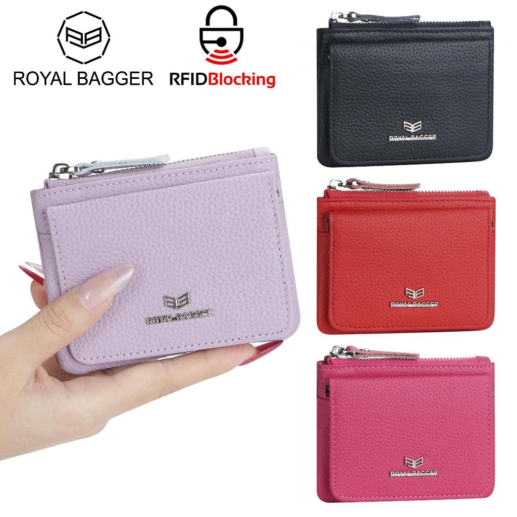 กระเป๋าสตางค์หนังแท้สำหรับผู้หญิง (กัน RFID) ช่องใส่เหรียญ ใส่ได้พอดี ซิปใช้งานง่าย รุ่นขนาดเล็ก
