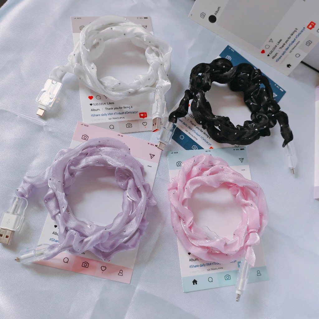 1.4M ฝาครอบสายเคเบิล/ตัวป้องกันสายเคเบิลเกลียว/ตัวป้องกันสายไฟสําหรับ USB TypeC Micro ตาข่ายเพชรสายชาร์จ