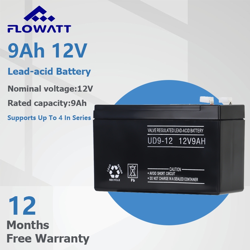 PowMr แบตเตอรี่ UD9-12 (12V 9AH) แบตเตอรี่ตะกั่วกรดแบตเตอรี่สํารองไฟฉุกเฉินรถบรรทุกไฟฟ้าขนาดรับประกั