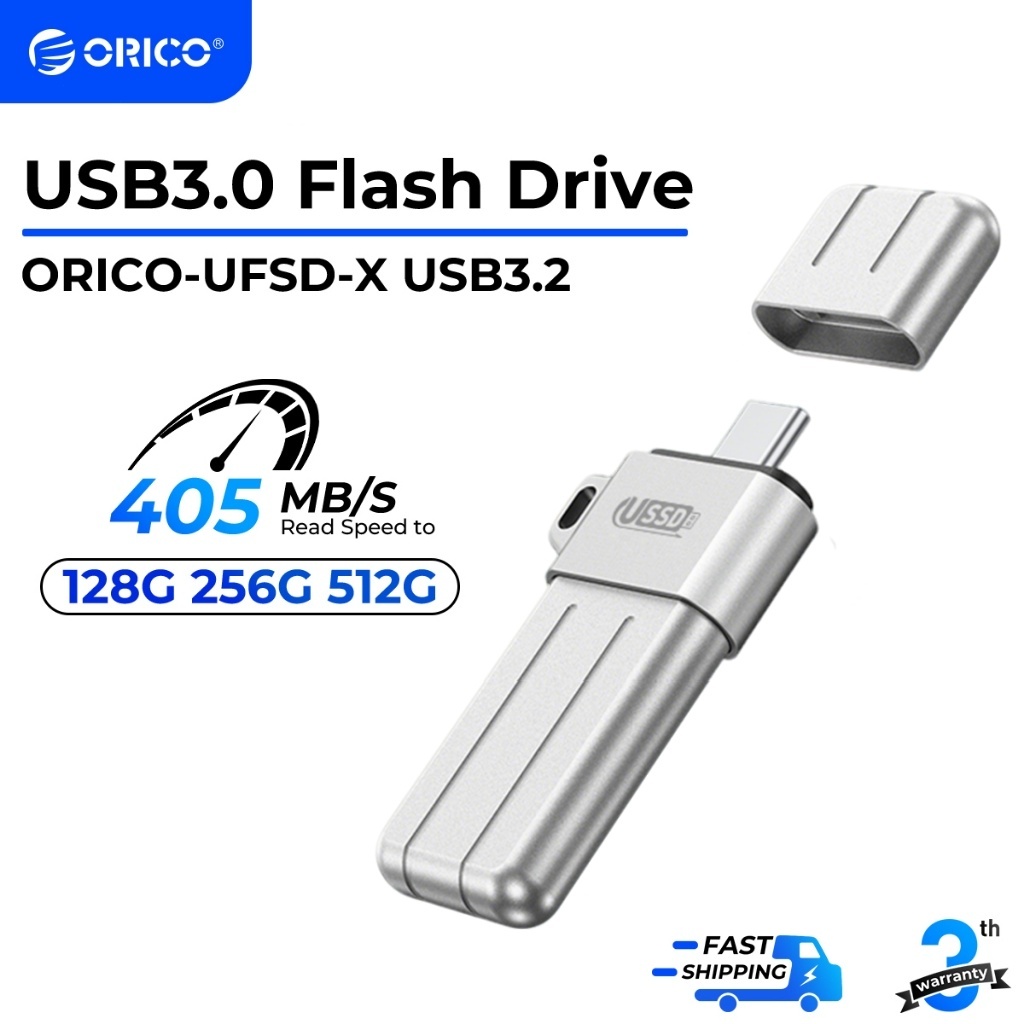 Orico แฟลชไดร์ฟ OTG USB/Type c Flashdrive 128GB 256GB 512GB Thumbdrive USB3.2  (UFSD-X)