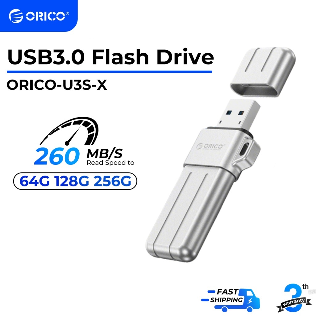 Orico แฟลชไดรฟ์ USB 32GB 64GB 128GB 256GB Memory Stick โลหะ USB 3.1(ORICO-U3S-X)