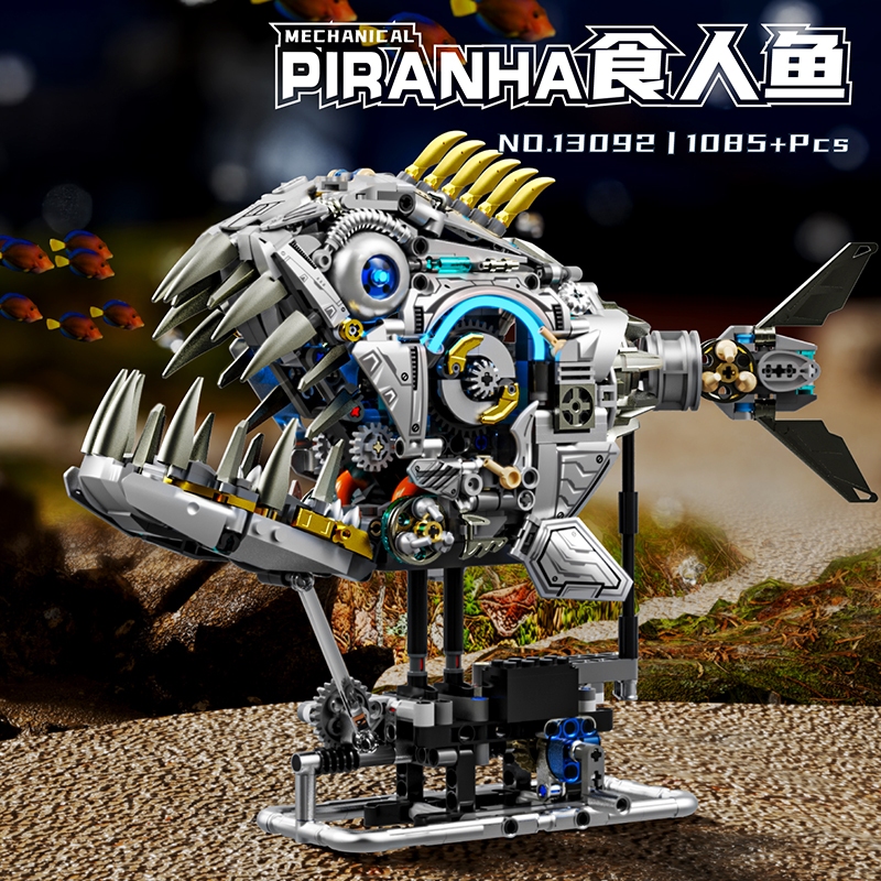 MJ สินค้าใหม่ Mechanical Piranha Building Block ตกแต่งโมเดล