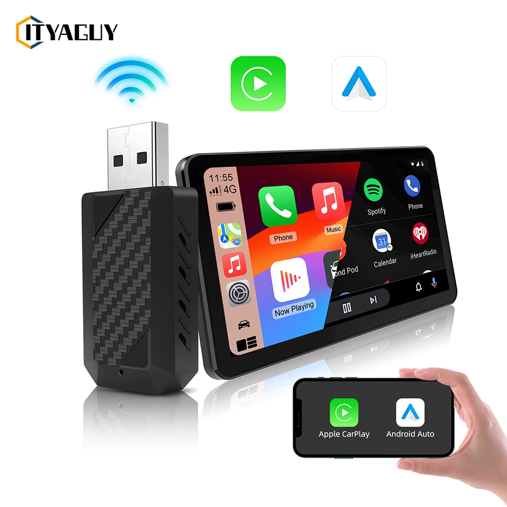 Wireless CarPlay android auto adapter สําหรับรถยนต์แบบมีสายจากโรงงาน, ไร้สาย CarPlay & Android auto 