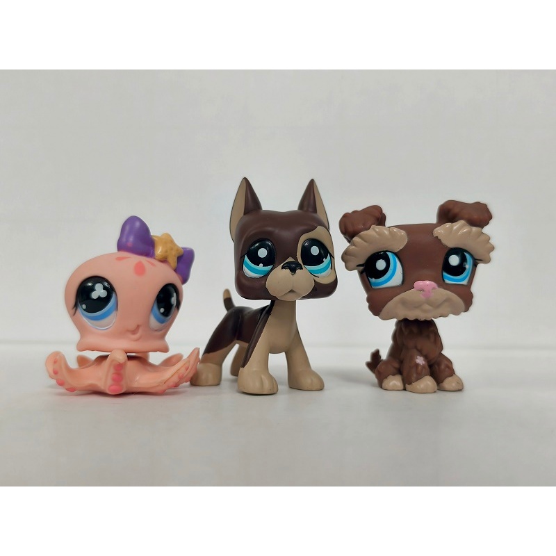 3 ชิ้น/ล็อต LPS รูปสุนัขปลาหมึกยักษ์ #513#817 Littlest Pet Shop ของเล่นเด็ก