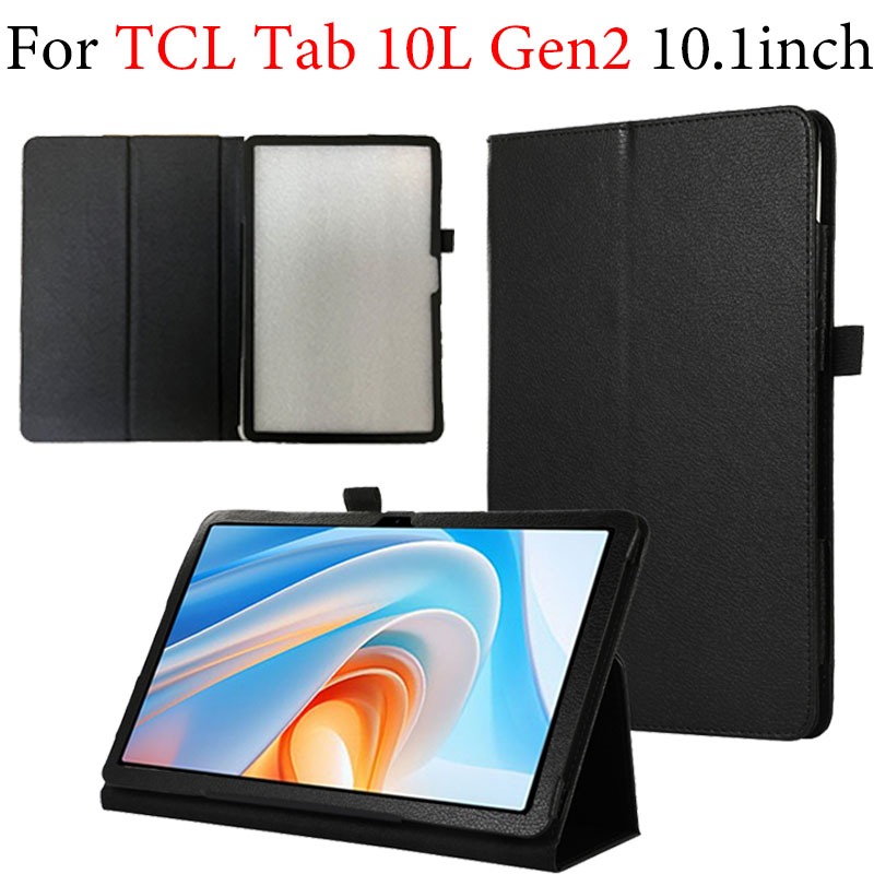 สําหรับ TCL Tab 10L Gen2 Gen 2 10.1 8492A น้ําหนักเบา PU หนัง Tab 10s 10s แฟชั่นสีดํากรณีแท็บเล็ต