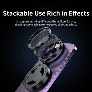 52 มม. CPL Polarizer Filter ที่วางแม่เหล็กสําหรับสมาร์ทโฟน Vlogging Filter Stand bracket