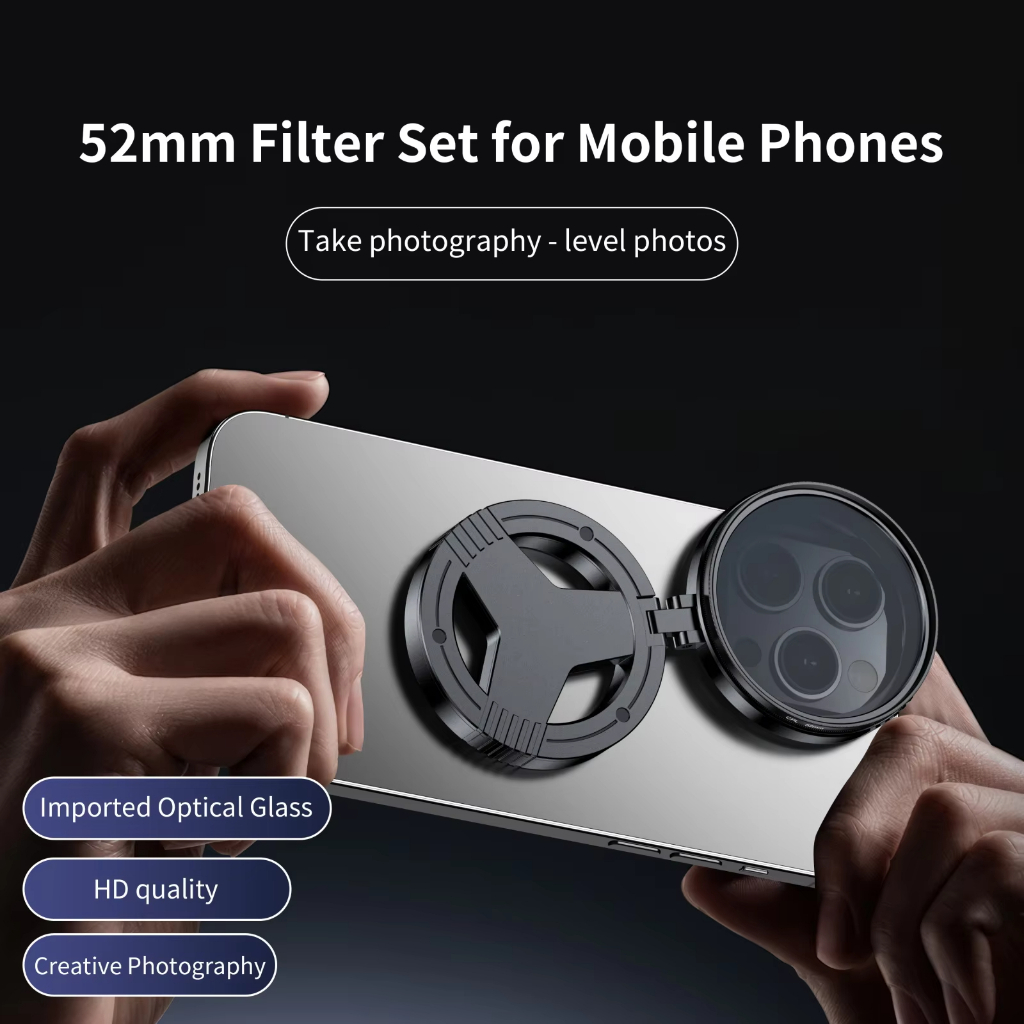 52 มม. CPL Polarizer Filter ที่วางแม่เหล็กสําหรับสมาร์ทโฟน Vlogging Filter Stand bracket