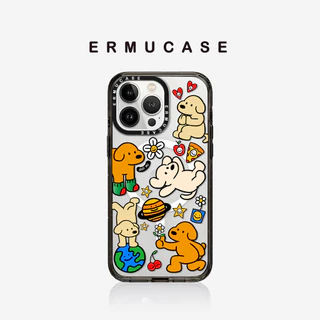 เหมาะสําหรับ IPhone17ProMax กรอบ TPU หนากันกระแทกเคสโทรศัพท์แม่เหล็กเคสแข็ง-สุดน่ารักสุนัข Paradise การ์ตูนแฟชั่นคู่สไตล์