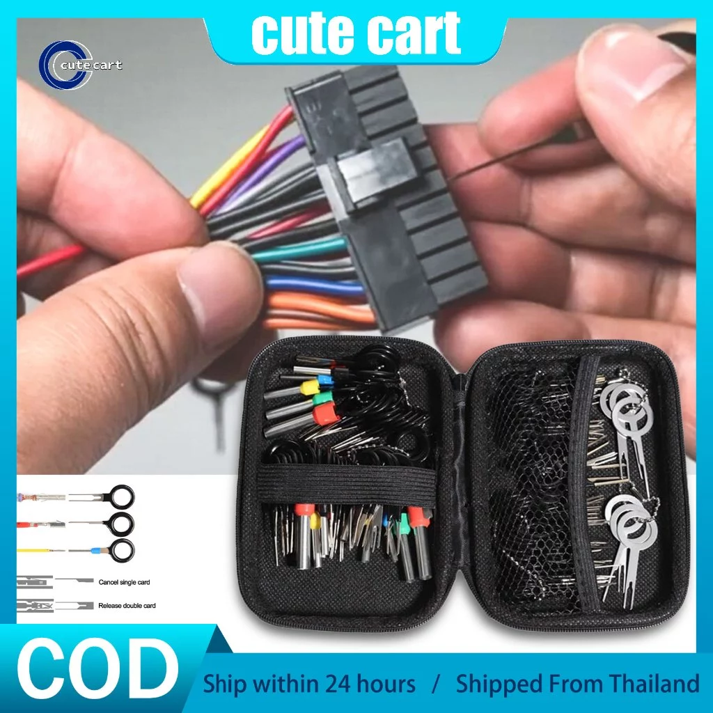 จัดส่งในพื้นที่|38 + 1PCS & 82 + 1PCS Plug Pin Extractor ชุดกรณี–ยานพาหนะอะไหล่ถอดชิ้นส่วนชุดเครื่องมือ (3/8/18/20/41PCS ลวดเชื่อมต่อ Pins)
