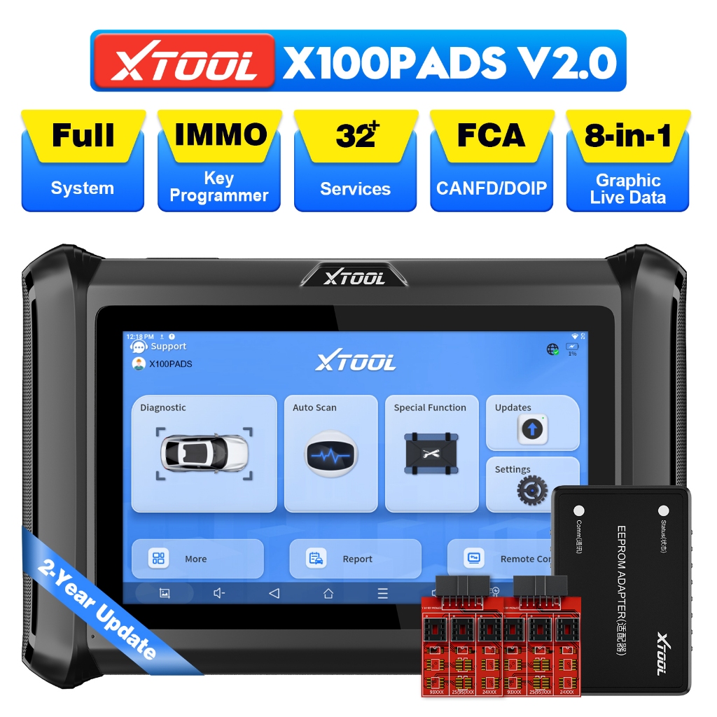 XTOOL X100PADS Auto IMMO Key Programming All Key Lost Car Key Generator Read Pin Code OBD2 Scanner