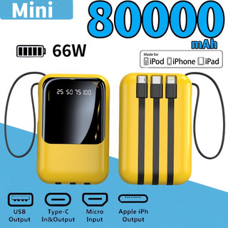 mini powerbank 80000 mah fast charging powerbank with cable and LED Display powerbank original use for all mobile phones