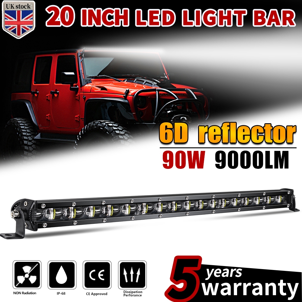 20 นิ้ว Ultra Slim LED Light Bar รถ 4x4 Offroad 6500K Work Light Bar Spot Flood Combo SUV 12V 24V