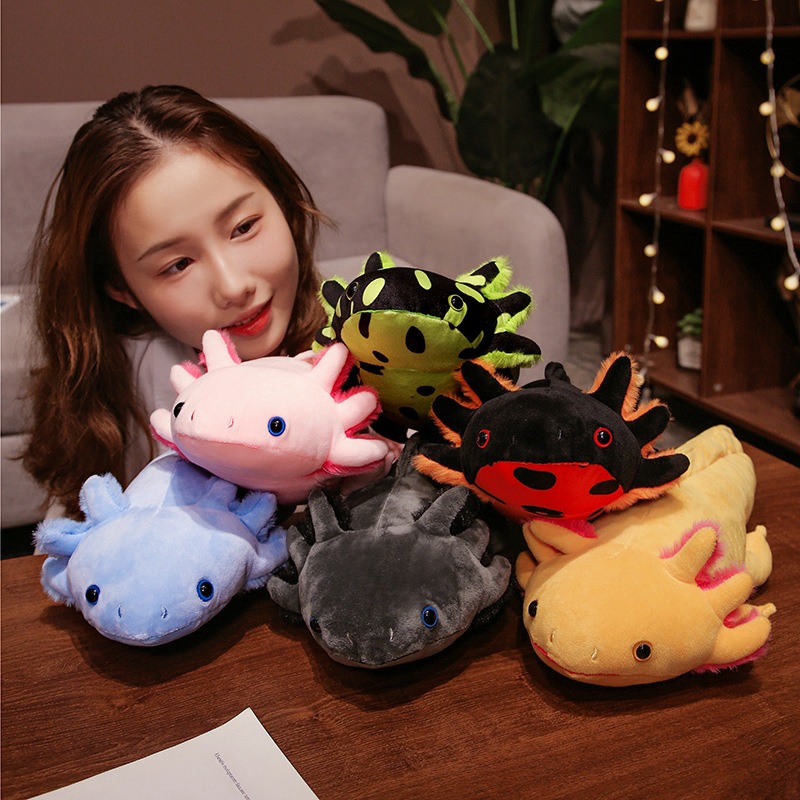 Axolotl Salamander จําลองหกเหลี่ยมไดโนเสาร์ ปลา 23/40/80 ซม. ตุ๊กตาของเล่น ของขวัญ