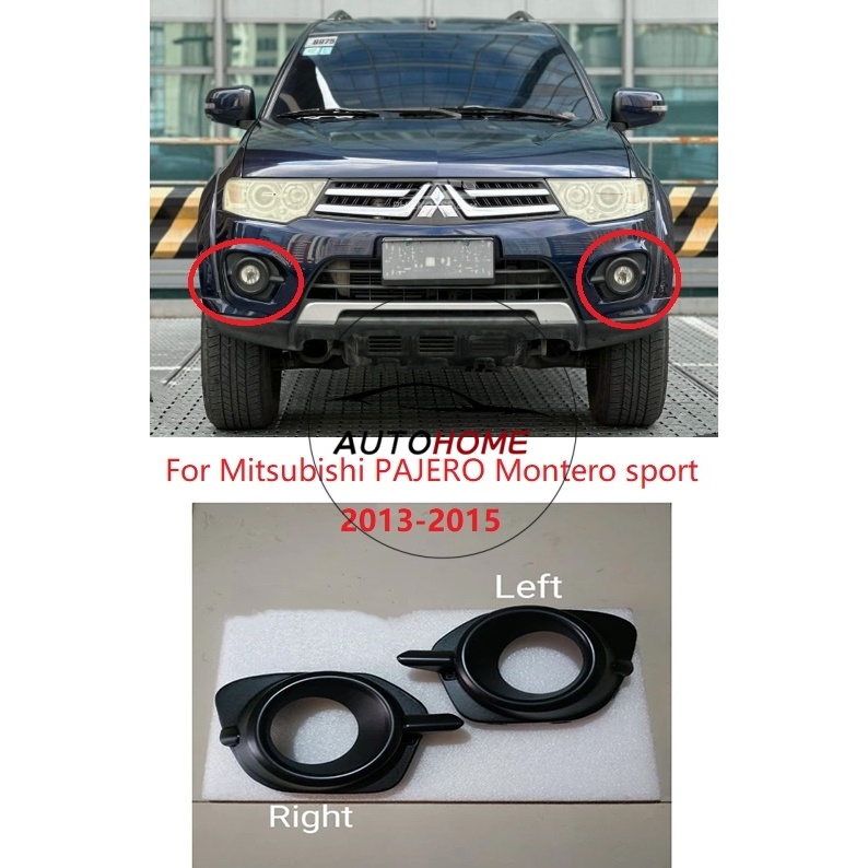 (คุณภาพดี) สําหรับ Mitsubishi PAJERO Montero sport 2013 2014 2015 กันชนหน้าไฟตัดหมอกฝาครอบไฟตัดหมอกกรอบ