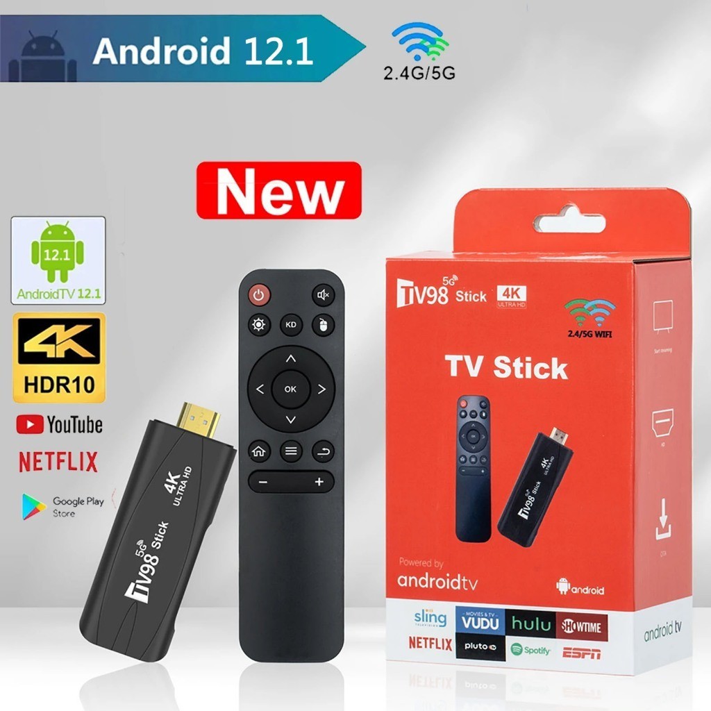 Tv Stick / Smart Tv Android 4k Wi-fi Hdmi Streaming สีดํา