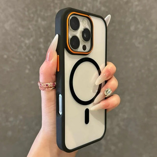 หรูหรา Matte โปร่งใสแม่เหล็กชาร์จไร้สายเคสโทรศัพท์สําหรับ iPhone 17 16 15 14 13 12 11 Pro Max Plus กันกระแทกใสเคสโทรศัพท์กันชนปกหลังความงาม