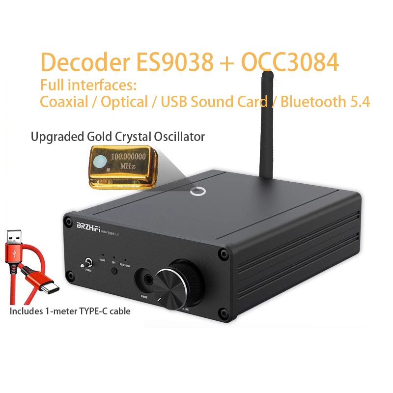 ​​ตัวรับสัญญาณบลูทูธ BTC60 พร้อม DAC ES9038, รองรับ APTX-HD, เสียงไฮไฟ, บลูทูธ 5.4​​ ES9038Q2M