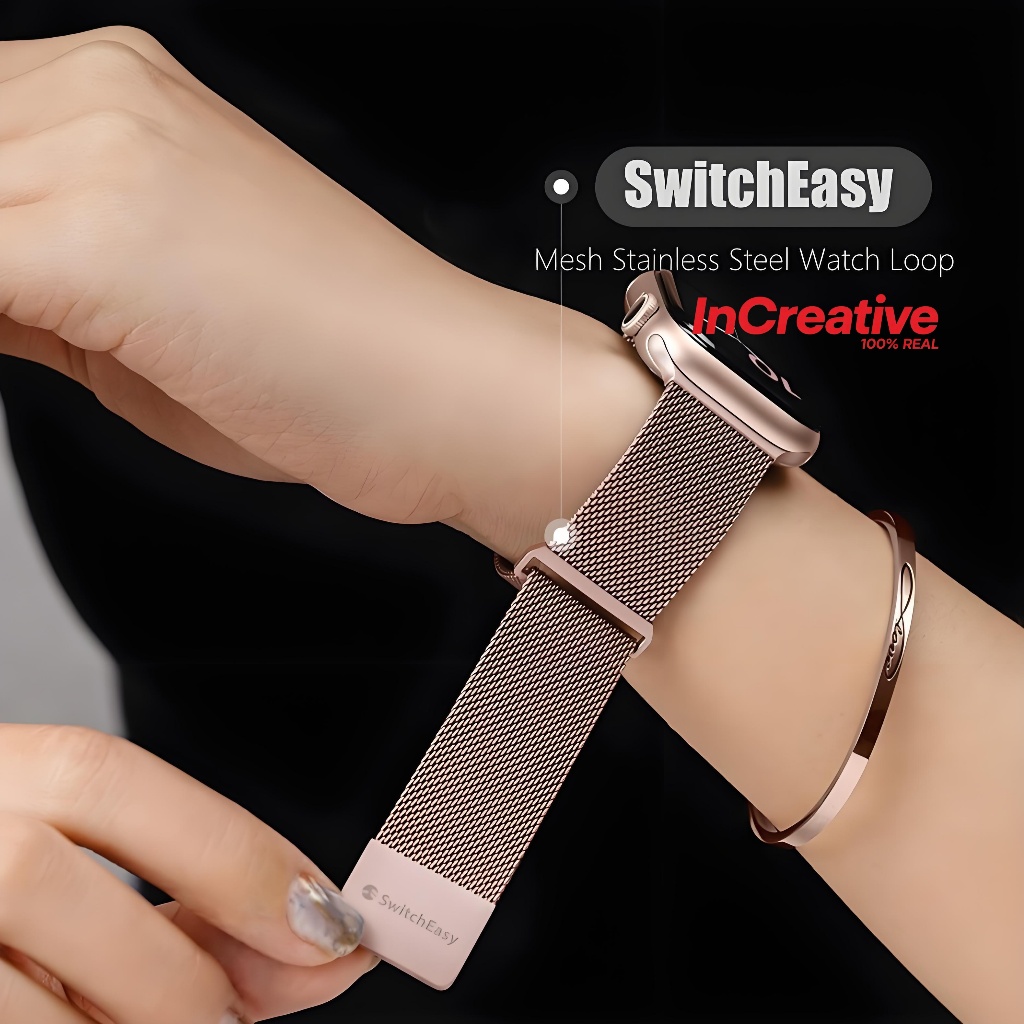 Switcheasy สายดูดแม่เหล็กสแตนเลส สำหรับ apple watch ultra 3/2/1, S11/S10/S9/S8 - 40 41 42 49 45 44 46 มม Milan Watch Loop