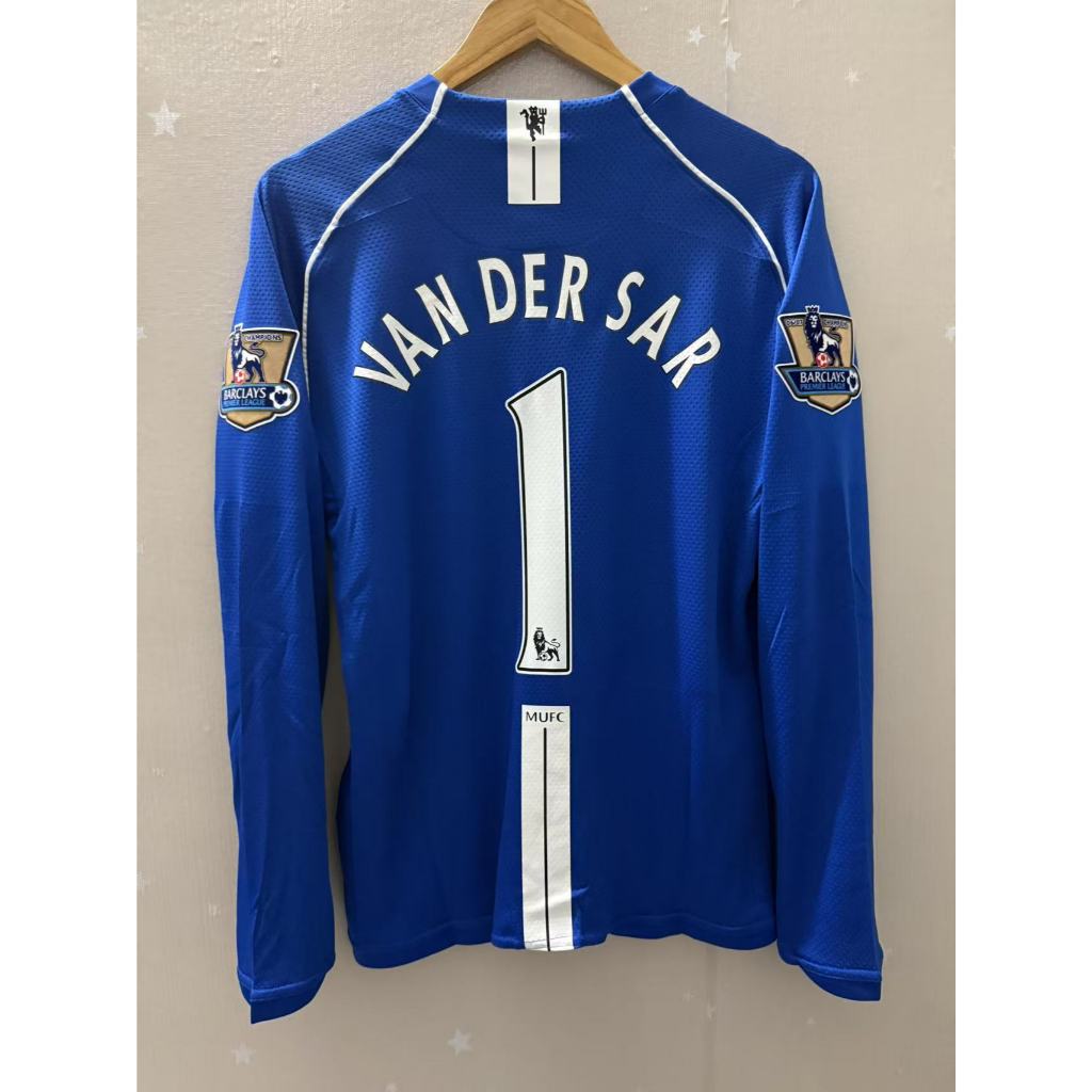 0708 คุณภาพสูง jersey Manchester United ผู้รักษาประตู VAN DER SAR คลาสสิกวินเทจ retro หลวม ventilate