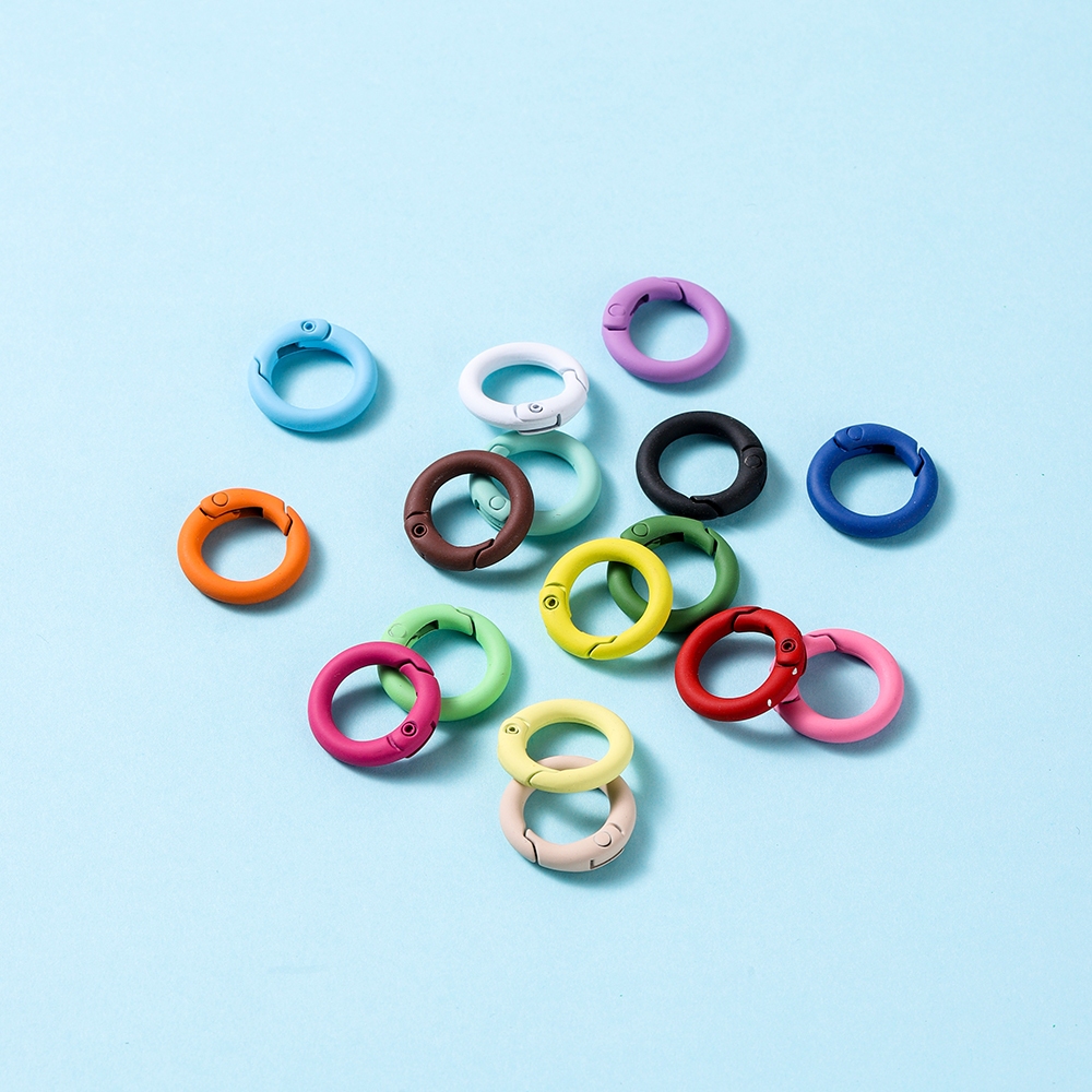 เข็มกลัดแหวนสปริง ตะขอก้ามปู 5ชิ้น 20-41mm สีสันสดใส อุปกรณ์เสริมสำหรับกระเป๋าและพวงกุญแจทำจากโลหะผสมสังกะสี