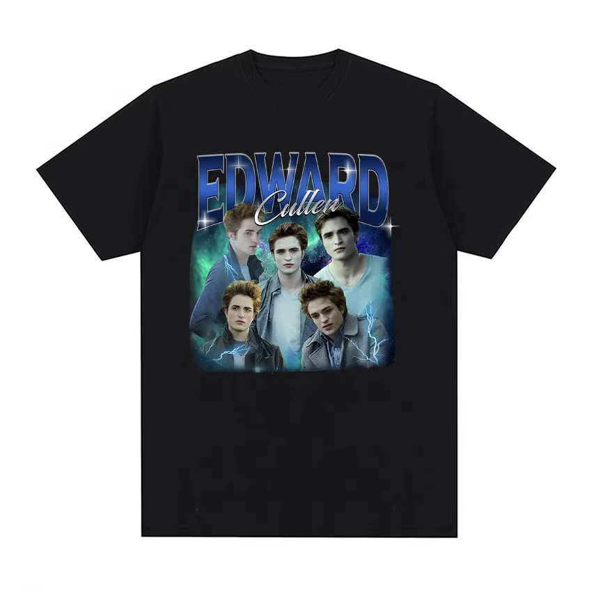 เสื้อยืดผู้ชายแบบคอมฟอร์ต ออกแบบจากภาพEdward CullenในTwilight