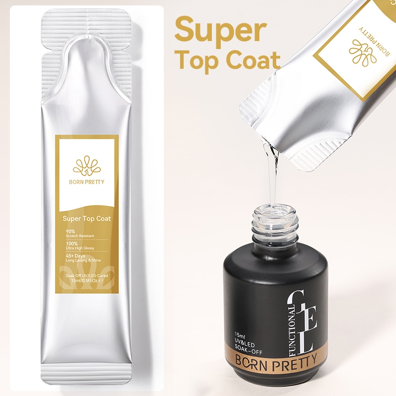 【Local】BORN PRETTY Super Top Coat Gel Refilled Package เล็บเจลโปแลนด์ Long lasting Top Coat Functional Gel แต่งเล็บอุปกรณ์ 15g