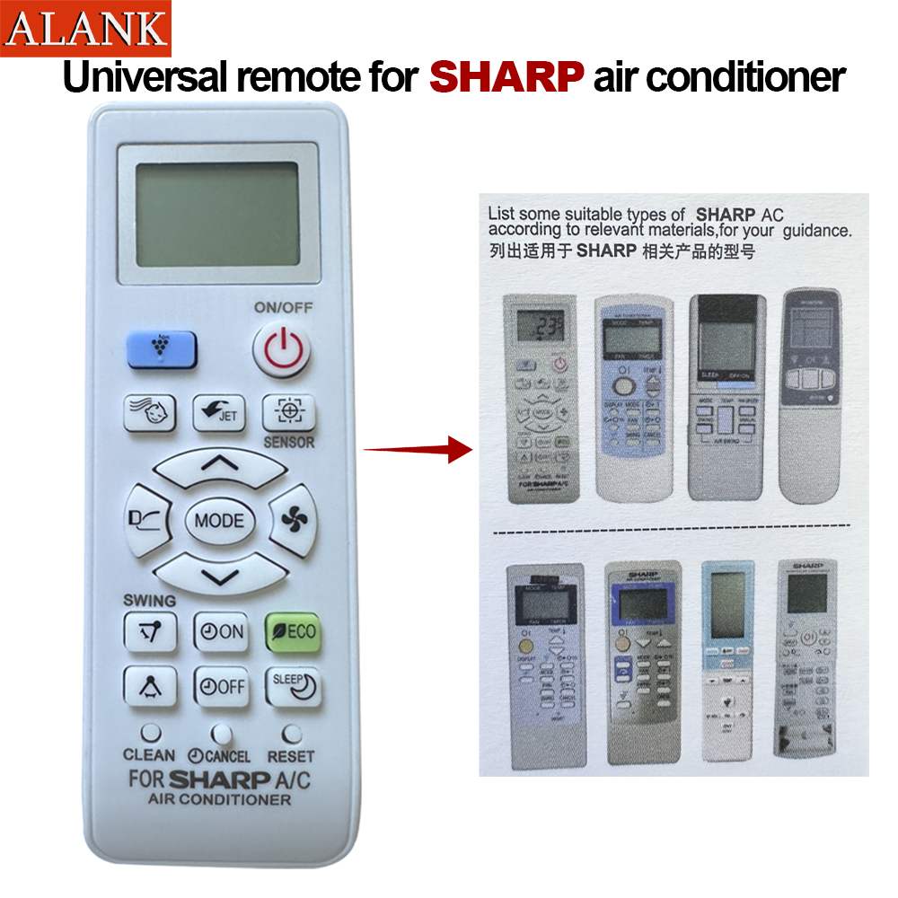 ALANK Remote รีโมทแอร์ SHARP รีโมทสากล (เหมาะสำหรับแอร์แบบแยกส่วน) ใช้งานได้กับทุกรุ่น