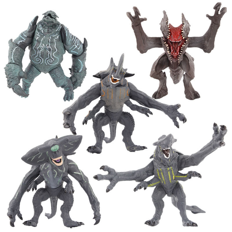 6 รูปแบบมอนสเตอร์รูป Scunner Leathback Mega Kaiju Trespasser Knifehead Figurine Pacific Rim รุ่นคริสต์มาสของขวัญ