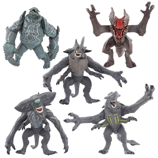 6 รูปแบบมอนสเตอร์รูป Scunner Leathback Mega Kaiju Trespasser Knifehead Figurine Pacific Rim รุ่นคริสต์มาสของขวัญ