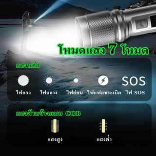 Warsun ID7 ไฟฉาย LED USB-C ซูมได้ มีไฟข้าง โหมดแฟลช กันน้ำ สว่างมาก
