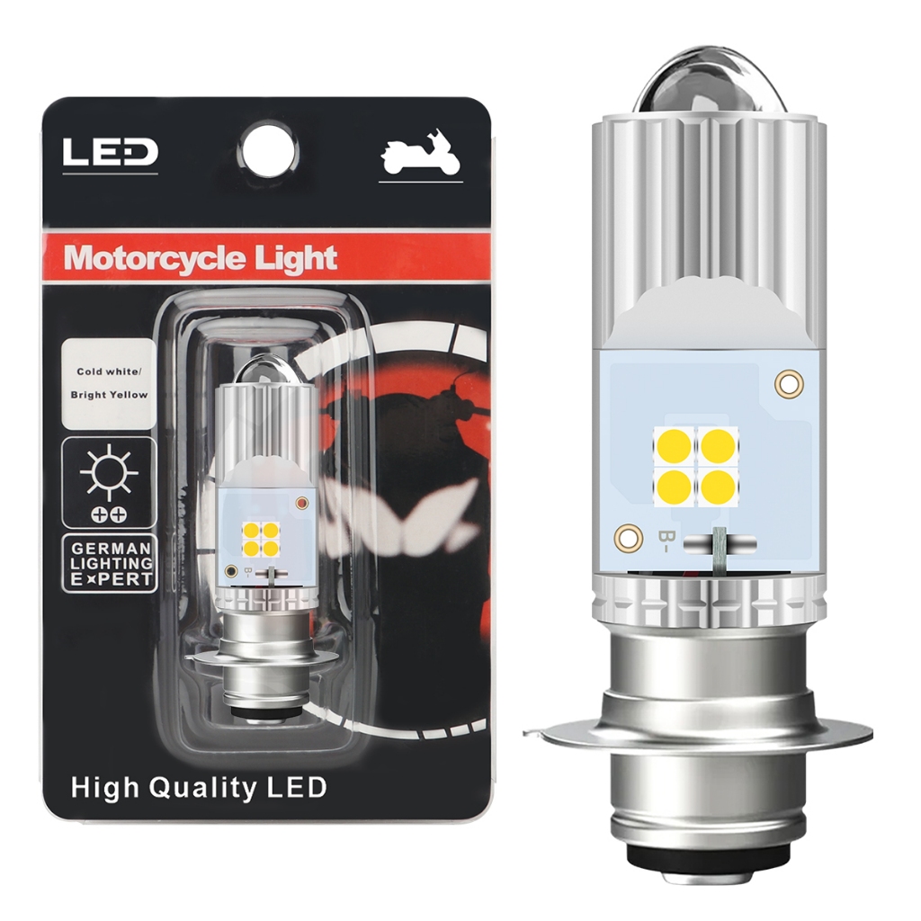 1 ชิ้น T19 P15D LED ไฟหน้ารถจักรยานยนต์ P15D ไฟ LED หลอดไฟ 12 โวลต์ไฟสูงต่ําสีคู่ 3200 พันสีเหลืองและ 6500 พันสีขาว