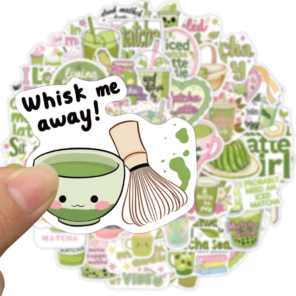 [สติกเกอร์ขนาดใหญ่] 50 ชิ้นสาวมัทฉะ INS สไตล์มัทฉะขนมการ์ตูน Decals Scrapbooking กระเป๋าโน๊ตบุ๊คแล็ปท็อปสเก็ตบอร์ดสติกเกอร์