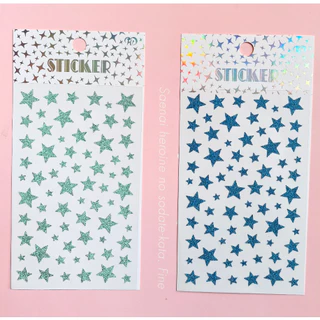 สติกเกอร์ตกแต่งรูปดาวห้าแฉกแวววาวด้วยเกล็ดสีทองน่ารัก