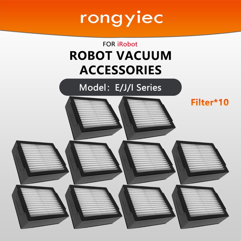 Rongyiec 10 ชิ้นเปลี่ยนกรองหรือ HEPA สําหรับอุปกรณ์เสริมสูญญากาศหุ่นยนต์ iRobot Roomba E5,E6,E7,i1,i