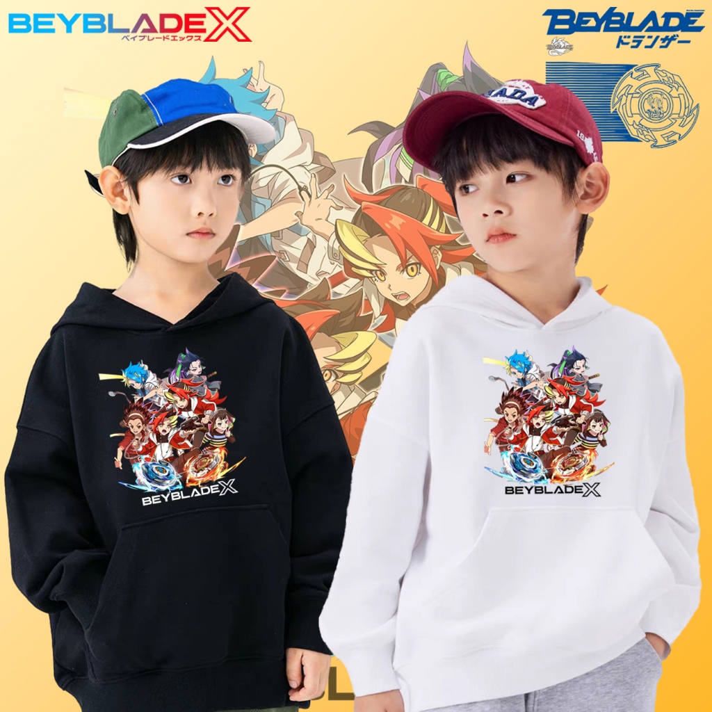 เสื้อกันหนาวหมวกแบบเบย์เบลด สำหรับเด็ก ทำจากผ้าฝ้ายแท้ สบายคอกลม ไซส์ 120CM-150CM