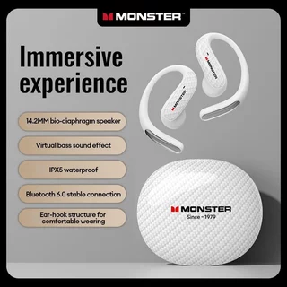 Monster MQO37 หูฟังบลูทูธ 6.0 หูฟังเปิด HD Call ลดเสียง ไมโครโฟนในตัว IPX5 ชุดหูฟังไร้สายกันน้ํา