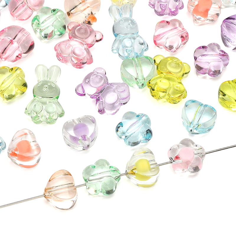 ลูกปัดอะคริลิคใส มันวาว 20 ชิ้น/ถุง สําหรับการทำเครื่องประดับและcrafting
