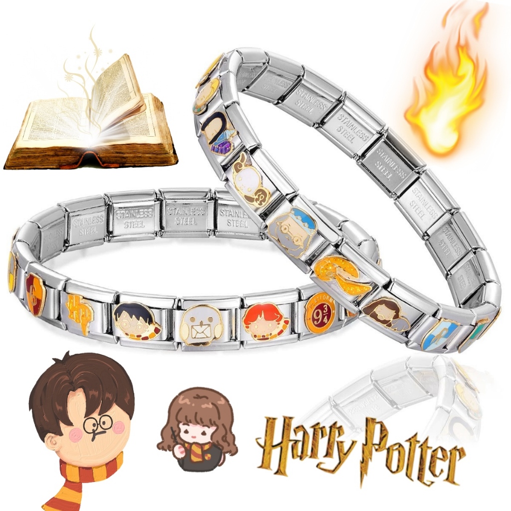 สร้อยข้อมือสแตนเลสแบบแฮร์รี่ พอตเตอร์ อิตาเลี่ยน charm สำหรับทำเครื่องประดับด้วยตัวเอง