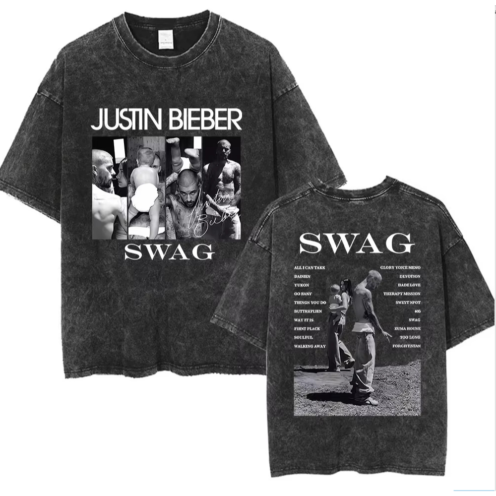 เสื้อยืด Justin bieber SWAG CAMISETA JUSTIN BIEBER SWAG TRACKLIST