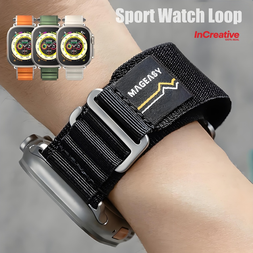MAGEASY ดูดซับเหงื่อ แห้งเร็ว ทนทาน ACTIVE Sport G-hook สาย สำหรับ Apple watch S11/10/9/8/7 | SE 3/2 | Ultra 3/2 | 38-49mm -กันรอยขีดข่วน สไตล์สปอร์ต