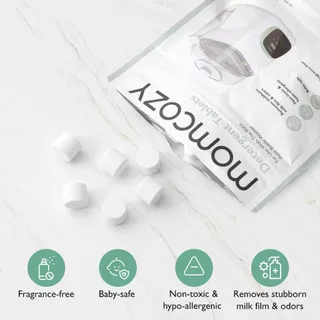บล็อกซักผ้าอย่างเป็นทางการของ Momcozy KleanPal Pro เครื่องซักผ้าขวดนม, เม็ดผงซักฟอก 120 เม็ด