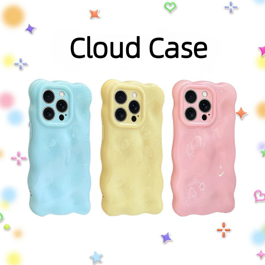 【Thickened to anti-fall/Cloud TPU soft case/Pink】เคส Ccompatible for iPhone 11 12 13 14 15 16 pro max case